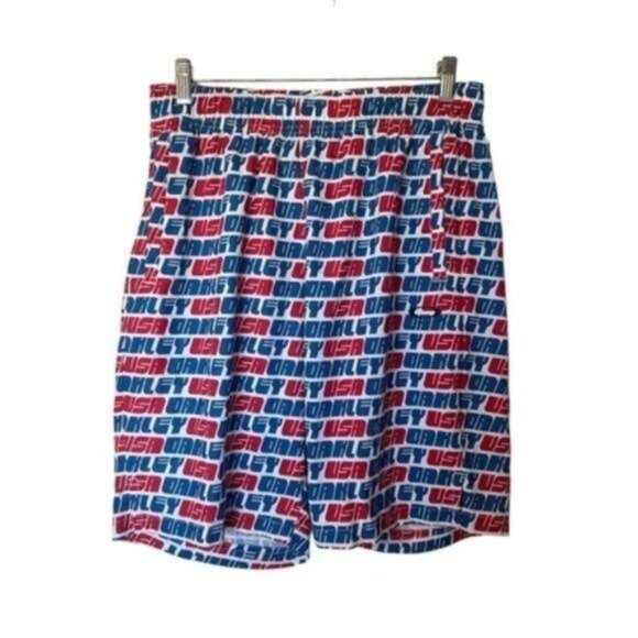 Oakley Red White and Blue Patriotic Board Shorts Swim Trunks size Large - Picture 1 of 6
